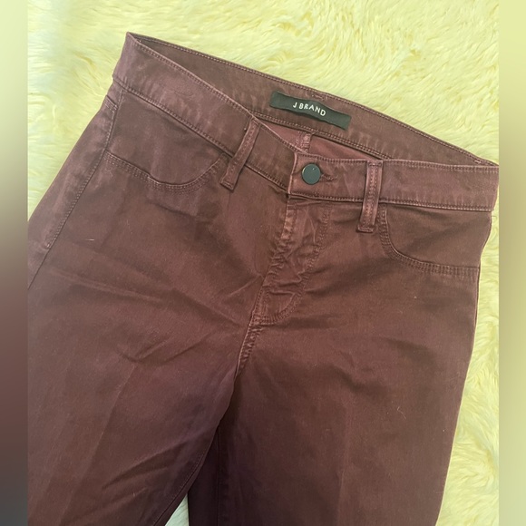 J Brand Womens Super Skinny Size:27 Deep Mulberry Jeans Stretch Faded Mid Rise - Picture 1 of 7